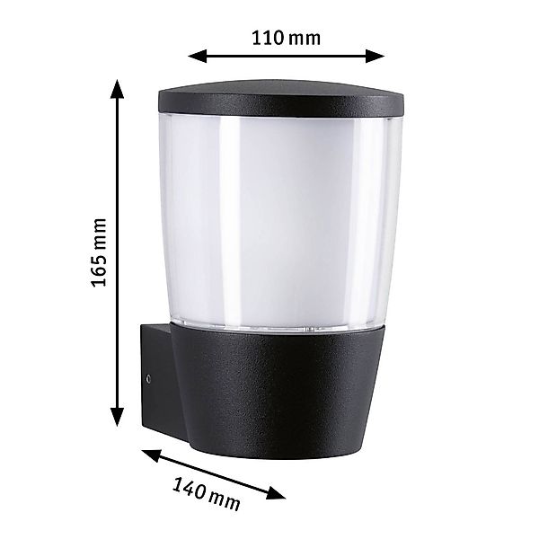 Paulmann LED Außen-Wandleuchte »Bako IP44 110x140mm max. 20W 230V Anthrazit günstig online kaufen