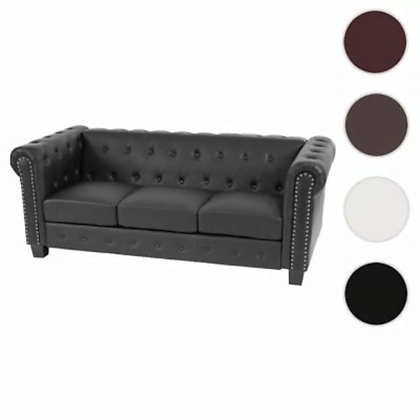 HWC Mendler 3er Sofa schwarz günstig online kaufen