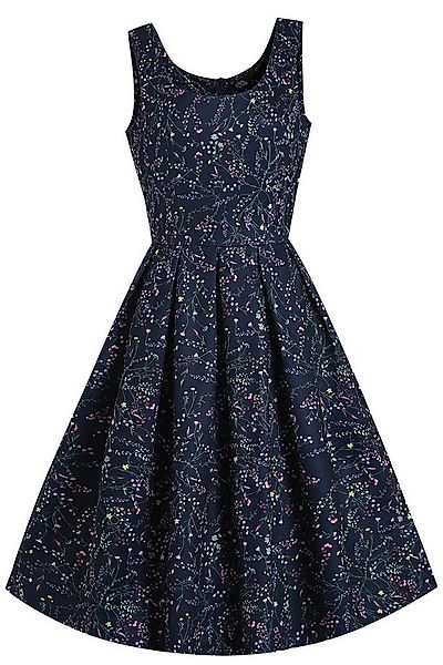 Dolly and Dotty A-Linien-Kleid Amanda Navy Blue Meadow Retro Rockabilly 50e günstig online kaufen