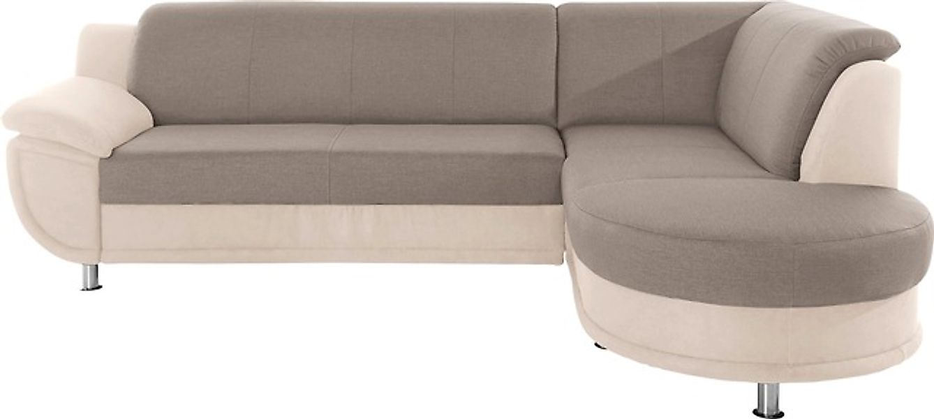 TRENDMANUFAKTUR Ecksofa "Rondo 3, zeitlos und bequem, Materialmix, breite A günstig online kaufen