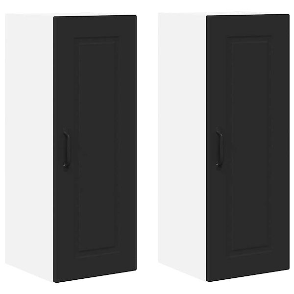 vidaXL Küchenwandschrank 2 Stk Schwarz 30 x 31 x 80 cm Holzwerkstoff 885358 günstig online kaufen