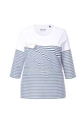 Ulla Popken Longsleeve Shirt Ringel Papierboot günstig online kaufen