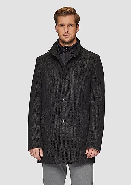 s.Oliver BLACK LABEL Langmantel Wattierter Wollmix-Mantel günstig online kaufen