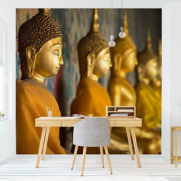 Fototapete Goldene Buddha Statuen günstig online kaufen