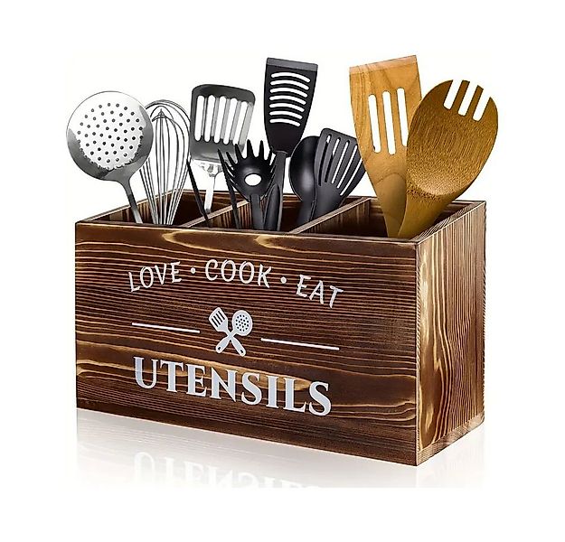 PODOFO Besteckhalter Küchenutensilienhalter für Arbeitsplatte, Echtholz mit günstig online kaufen