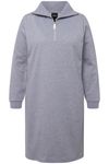 Ulla Popken Jerseykleid Sweatkleid Troyerkragen Reißverschluss günstig online kaufen