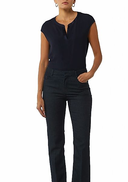 Comma Blusenshirt, mit geschlitztem Rundhals, Satin-Optik günstig online kaufen