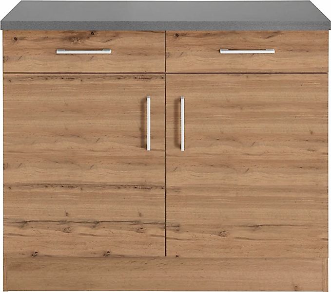 KOCHSTATION Unterschrank "KS-Colmar" 100 cm, mit Metallgriff, für viel Stau günstig online kaufen