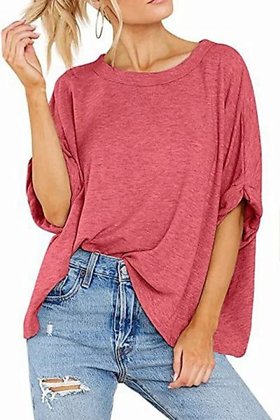 JDMGZSR Longshirt Damen Sommer GroßeGröße freizeit Longshirt einfarbig Over günstig online kaufen