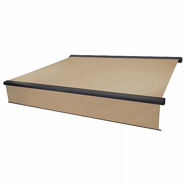 MCW Kassetten-Markise H124 Volant Ausfahrbar 4x3m Polyester Creme Anthrazit günstig online kaufen