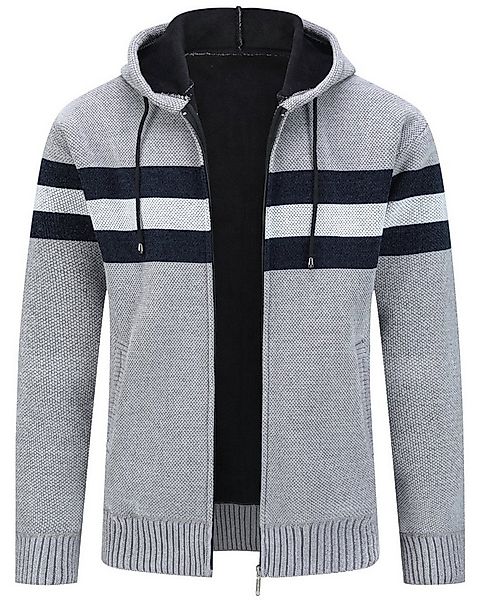 Allthemen Cardigan mit Kapuze Strickjacke Herren gefütterte Winterjacke Kon günstig online kaufen
