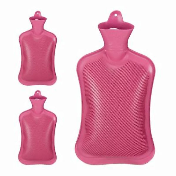 relaxdays 3 x Wärmflasche 2 Liter pink günstig online kaufen
