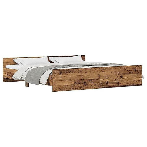 vidaXL Bett Bettgestell Altholz 200x200 cm Holzwerkstoff (1-tlg) günstig online kaufen