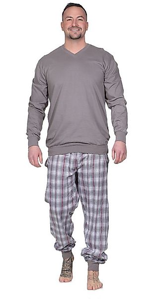 Normann Pyjama Normann Herren Pyjama langarm mit karierter Hose – auch in Ü günstig online kaufen