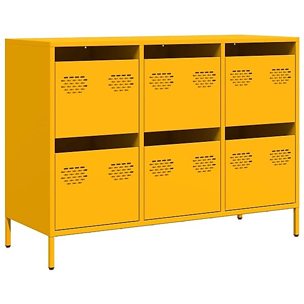 vidaXL Sideboard Senfgelb 101,5x39x73,5 cm Kaltgewalzter Stahl 851265 günstig online kaufen