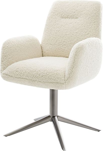 DELIFE Polsterstuhl Zoa-Flex, Fußkreuz Graphit Teddystoff günstig online kaufen