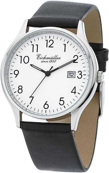 Eichmüller Quarzuhr Herrenuhr Edelstahl-Gehäuse 38 mm Weißes Zifferblatt 30 günstig online kaufen