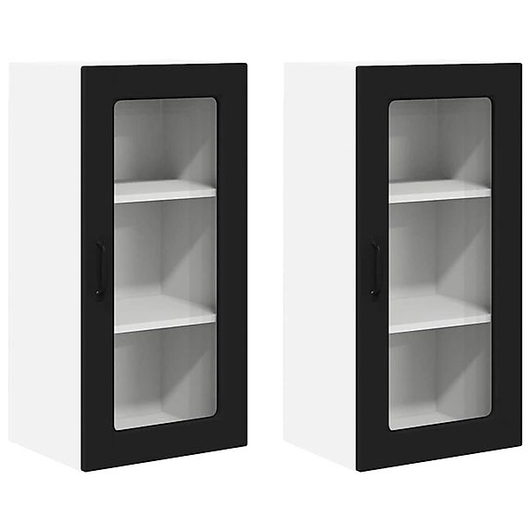 vidaXL Küchenschrank 2 Stk Schwarz 40 x 31 x 80 cm Holzwerkstoff 884988 günstig online kaufen