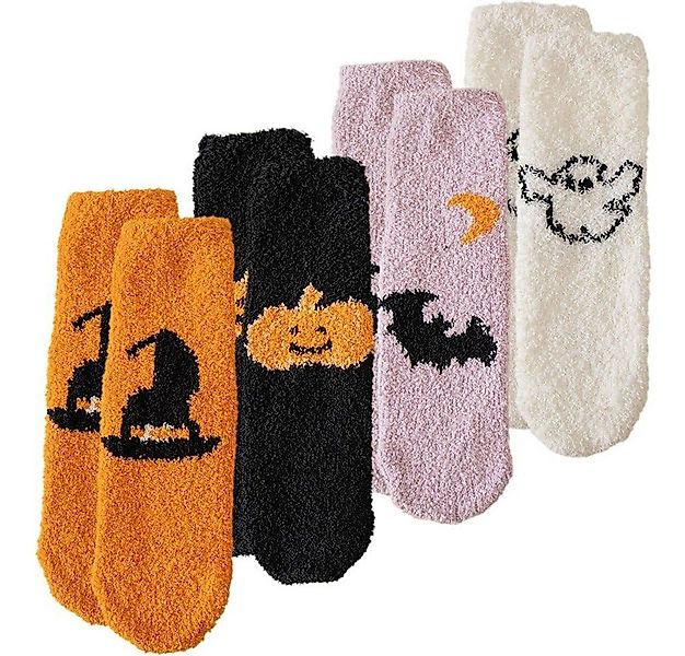 Coonoor Thermosocken 4 Paar Halloween Kuschelige Flauschige Socken Für Dame günstig online kaufen