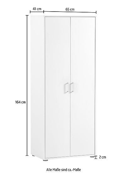 welltime Aktenschrank "Baku", Stauraumschrank, 65x163 cm, Türen mit Soft-Cl günstig online kaufen