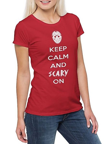 Urban Backwoods Print-Shirt Keep Calm And Scary On Damen T-Shirt The Friday günstig online kaufen