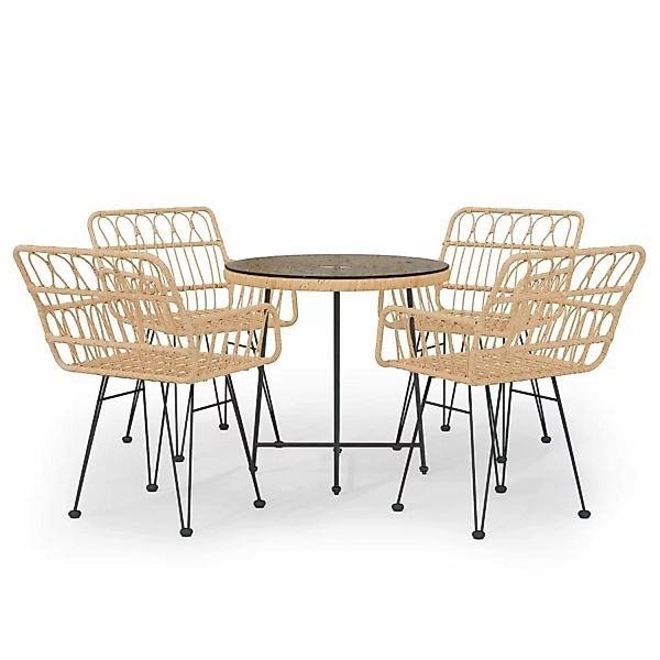 Vidaxl 5-tlg. Garten-essgruppe Poly Rattan günstig online kaufen