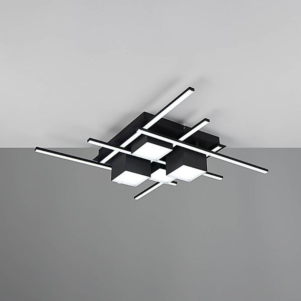 LED-Deckenlampe Roger, schwarz matt, Metall, CCT, Fernbed. günstig online kaufen