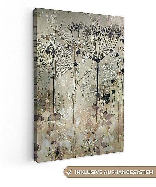 OneMillionCanvasses® Leinwandbild Blumen - Grau - Natur - Kunst, Fotodruck günstig online kaufen