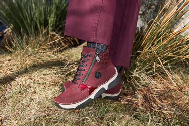 Rieker Winterboots Schnürstiefelette, Schnürboots mit Textil-Besatz günstig online kaufen