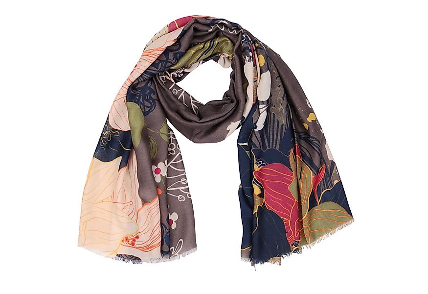MIRROSI Modeschal Weich XXL ca.85x180cm Schal Bunt Blumen, (Kollektion Herb günstig online kaufen