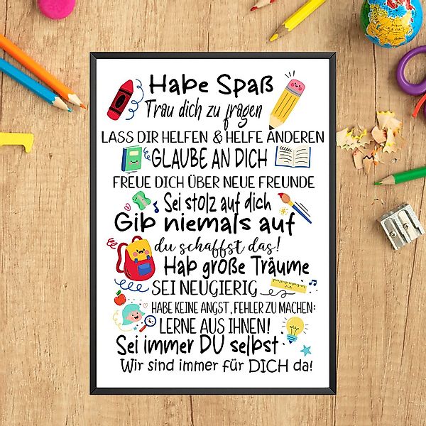 Tigerlino Poster Einschulung Geschenk Schulanfang Affirmation günstig online kaufen