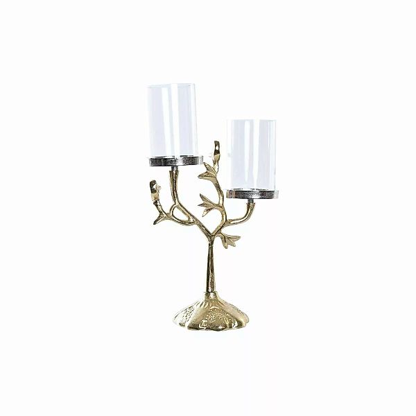 Kerzenleuchter Dkd Home Decor Kristall Golden Aluminium Vögel (29 X 15 X 48 günstig online kaufen