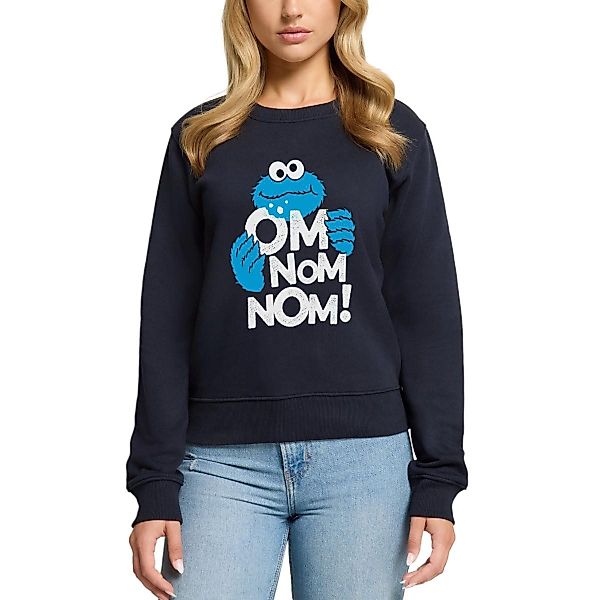Spreadshirt Sweatshirt Sesamstraße Krümelmonster Om Nom günstig online kaufen