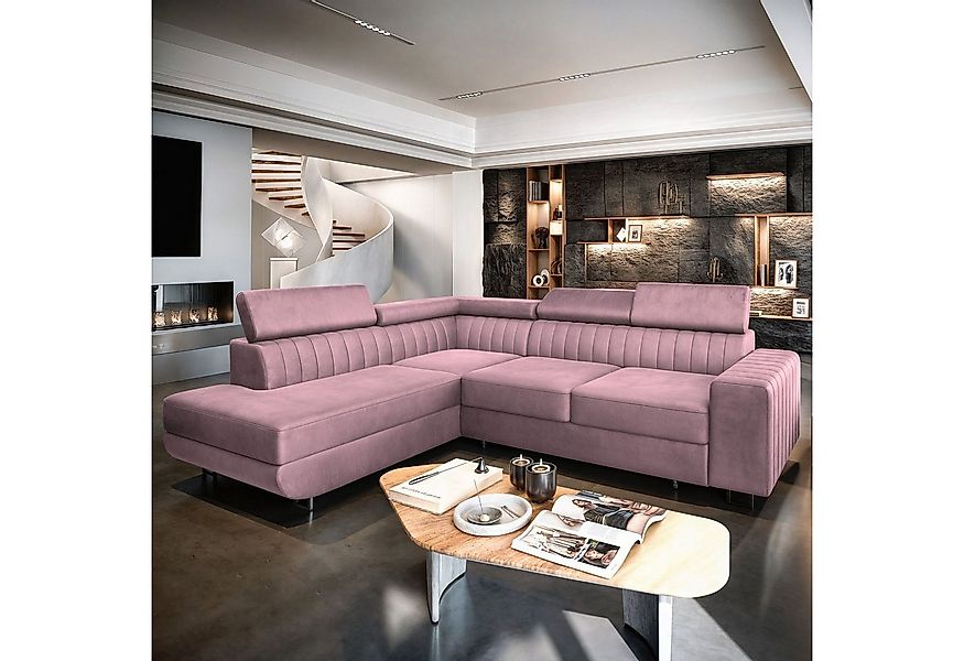 Masseno Ecksofa NOLA mit Schlaffunktion L-Form, Sofa mit Bettkasten günstig online kaufen