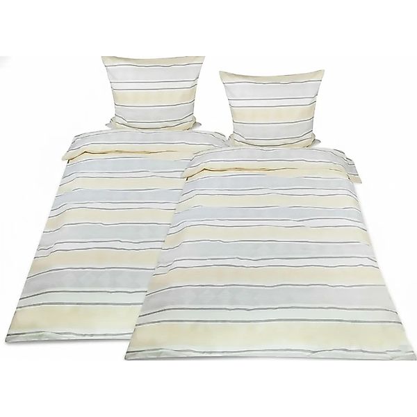 Beautissu 4tlg Biber Bettwäsche Viola 155x220cm Kissenbezug 80x80 cm Beige günstig online kaufen