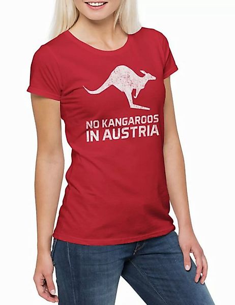 Urban Backwoods Print-Shirt No Kangaroos In Austria Damen T-Shirt Englischl günstig online kaufen