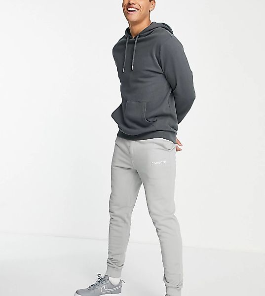 Calvin Klein – ASOS Exclusive – Jogginghose in Grau mit spiegelverkehrtem L günstig online kaufen