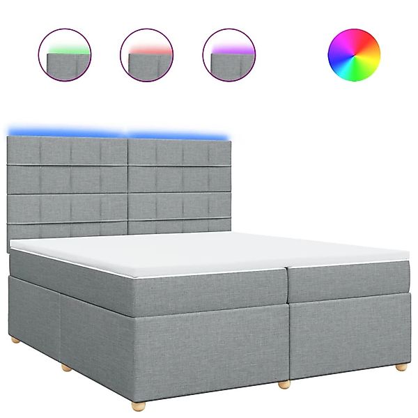 vidaXL Boxspringbett mit Matratze Hellgrau 200x200 cm Stoff 3293687 günstig online kaufen