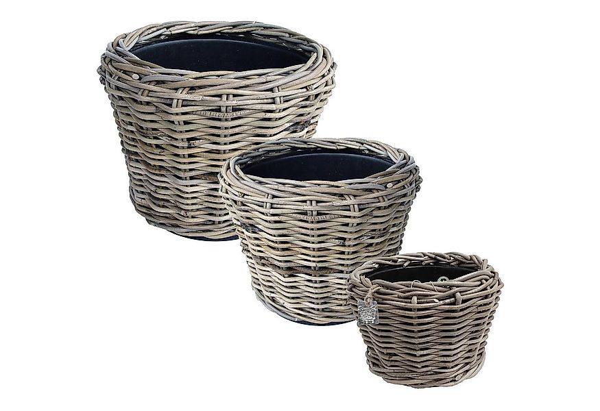 Van der Leeden Blumentopf Pflanzkorb Pflanzentreppe Rattan 3 tlg. Korb Pfla günstig online kaufen