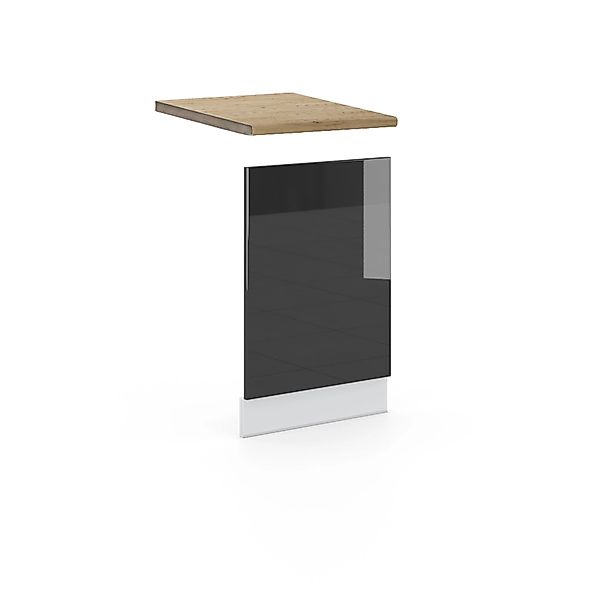 Vicco Frontblende Fame-Line Geschirrspüler Fronttür Anthrazit Hochglanz/Wei günstig online kaufen