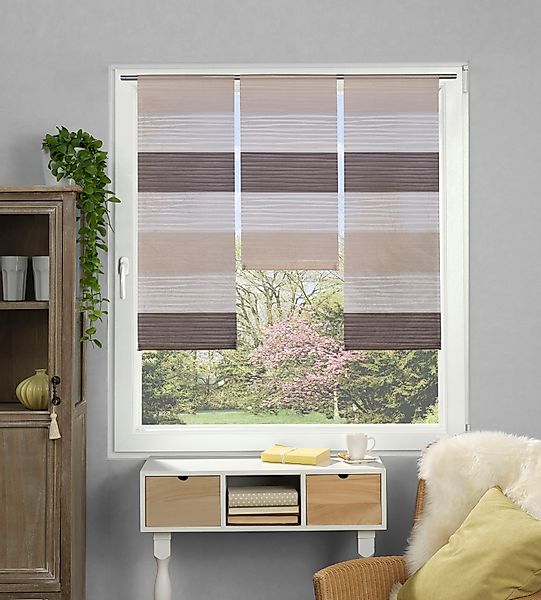 HOME WOHNIDEEN Scheibengardine »GABI«, (3 St.), 3-tlg. Querstreifen Fenster günstig online kaufen