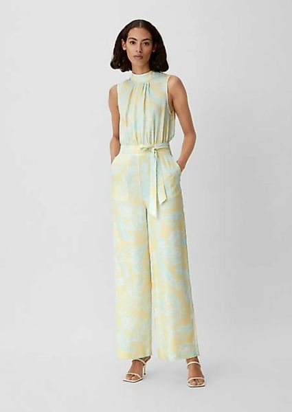 Comma Overall Jumpsuit mit Allover-Print Raffung günstig online kaufen