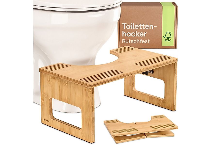 Fußhocker Klappbarer Toilettenhocker aus FSC® Bambus - Holz, Badezimmer günstig online kaufen