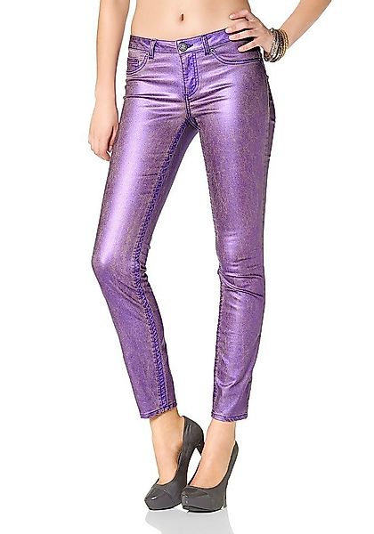 YESET Röhrenhose Damen Röhrenhose Hose Jeans Glanz Röhre Stretch lila 68618 günstig online kaufen