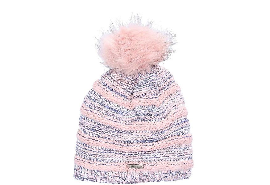 Antonio Strickmütze Antonio Strick Mütze Beanie mit Bommel pink (1-St) günstig online kaufen