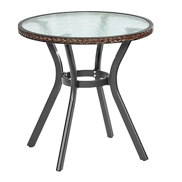 Merxx Ravenna Gartentisch Rund Ø 70 cm Graphit-Natur günstig online kaufen