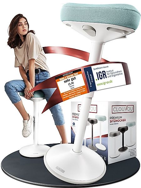 CLOUVOU Arbeitshocker Nexus Bürohocker - Ergonomischer Hocker Büro -, höhen günstig online kaufen