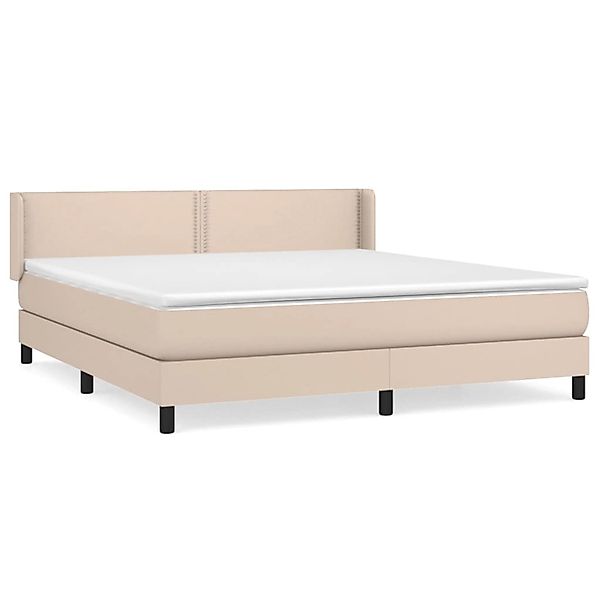 vidaXL Boxspringbett mit Matratze Cappuccino-Braun 180x200 cm Kunstleder 31 günstig online kaufen