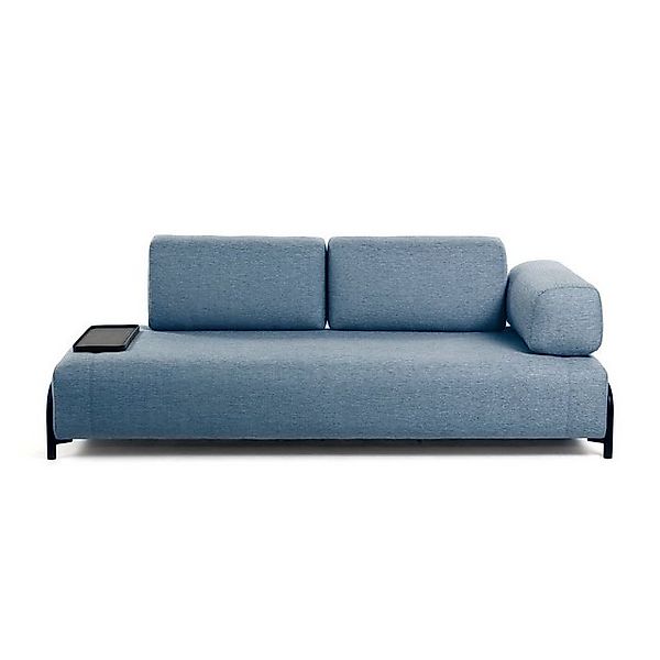 Natur24 Sofa Sofa Compo 3-Sitzer blau mit kleinem Tablett 232cm Couch günstig online kaufen