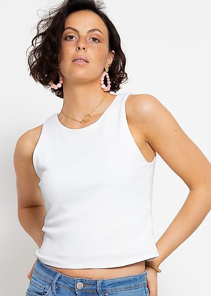 SASSYCLASSY T-Shirt Trägertop aus feinem Rippenstrick günstig online kaufen